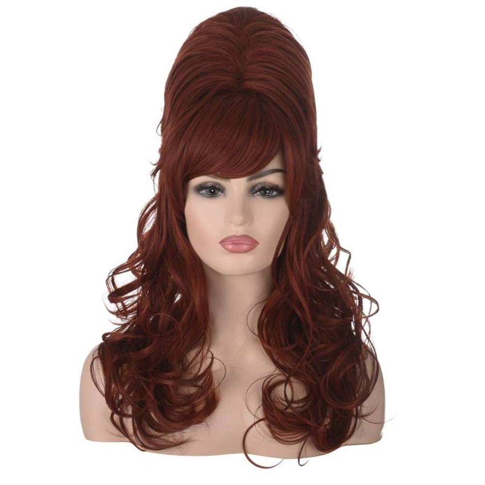 Red Auburn retro beehive wig